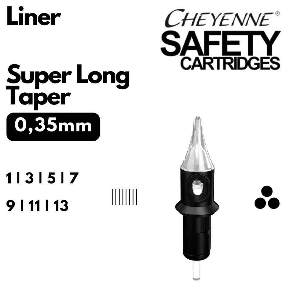 Cheyenne Safety Cartridge - 3er Liner 0.35 Super Long Taper